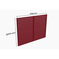 Autokatoksen 18 m² takaseinä Holzbrüder Ralf, 2075x2760 mm, oksidipunainen RAL 3009