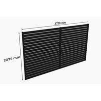 Autokatoksen 24 m² takaseinä Holzbrüder Ralf, 2075x3720 mm, musta