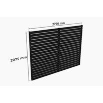 Autokatoksen 52 m² takaseinä Holzbrüder Ralf, 2075x2790 mm, musta