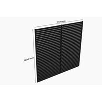 Matkailuautokatoksen 28 m² takaseinä Holzbrüder Ralf, 3500x3720 mm, musta