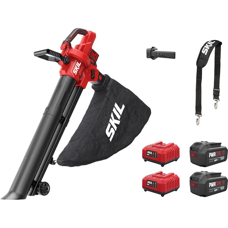 Akkulehtipuhallin/imuri Skil 0350 BA XP Pro, 2x20V, 2x4.0Ah akuilla