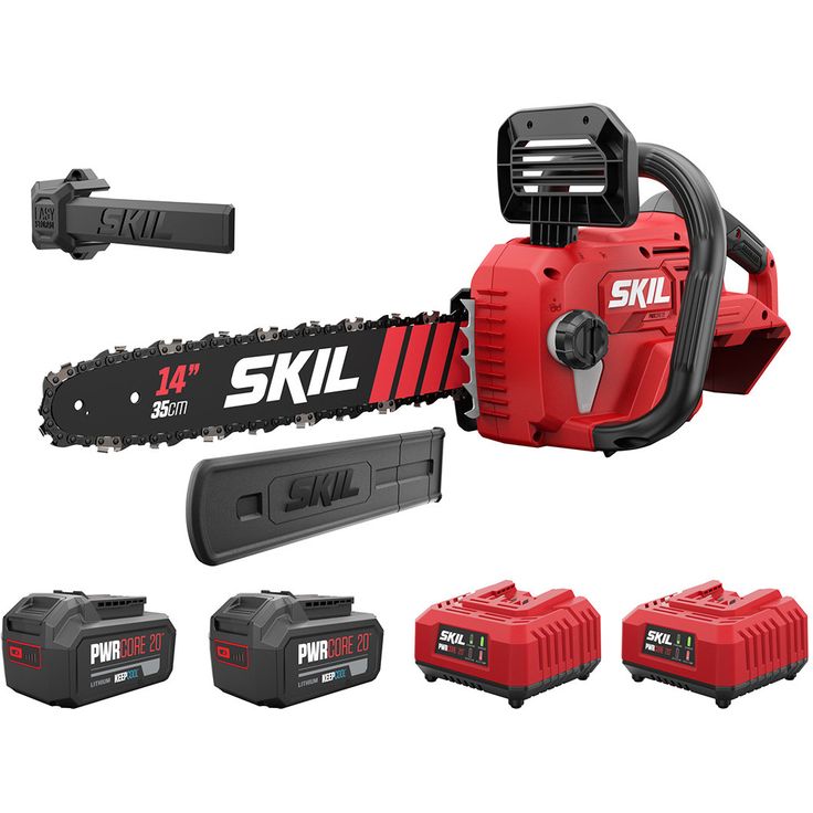 Akkumoottorisaha Skil 0541 BA, 35cm, 2x20V, 2x4.0Ah akuilla