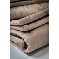 Päiväpeitto Lennol Manuel 250x260cm, 30x30cm ruutu, latte, Verkkokaupan poistotuote