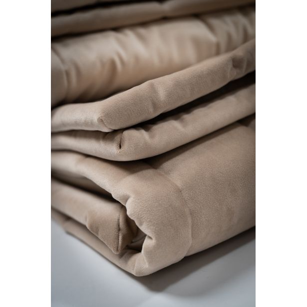 Päiväpeitto Lennol Manuel 250x260cm, 30x30cm ruutu, latte