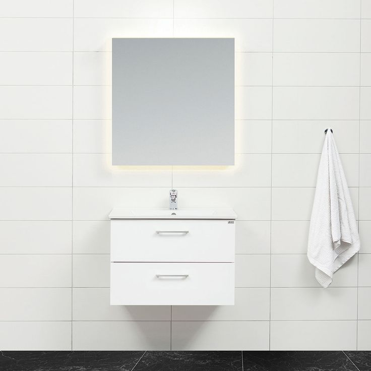 Kylpyhuoneryhmä 4AQUA Slim 2 80, peilillä, mattavalkoinen