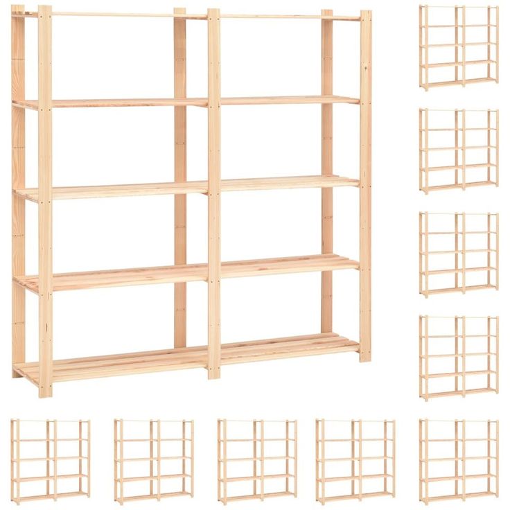 5 kerroksiset varastohyllyt 10 kpl 170x38x170cm 500kg