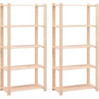 5-kerroksiset varastohyllyt 2 kpl 80x38x170cm 250kg