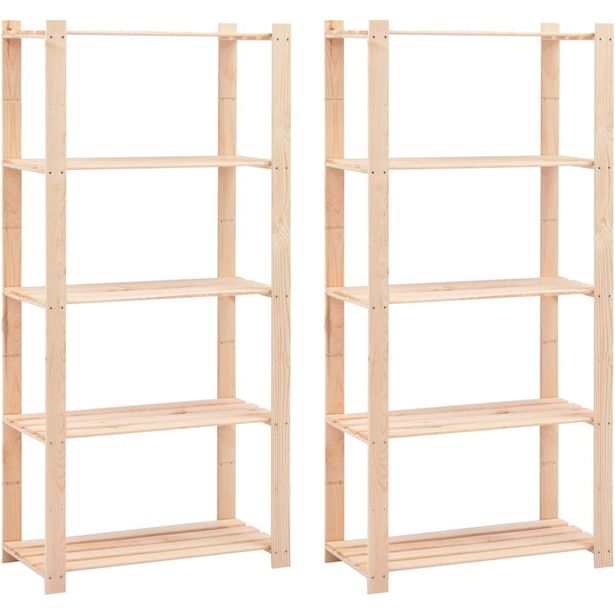 5 kerroksiset varastohyllyt 2 kpl 80x38x170cm 250kg