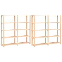 5-kerroksiset varastohyllyt 2kpl 170x38x170cm 500kg
