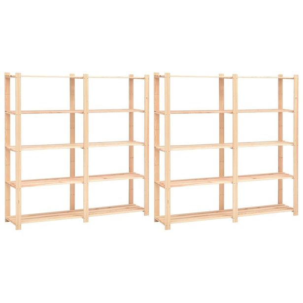 5 kerroksiset varastohyllyt 2kpl 170x38x170cm 500kg