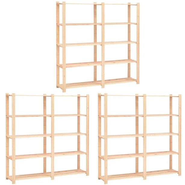 5 kerroksiset varastohyllyt 3kpl 170x38x170cm 500kg