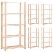 5-kerroksiset varastohyllyt 5 kpl 80x38x170cm 250kg