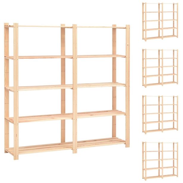 5 kerroksiset varastohyllyt 5kpl 170x38x170cm 500kg