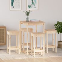 Baarisarja Neliö, 5-osainen, pöytä+jakkarat, mänty, eri värejä