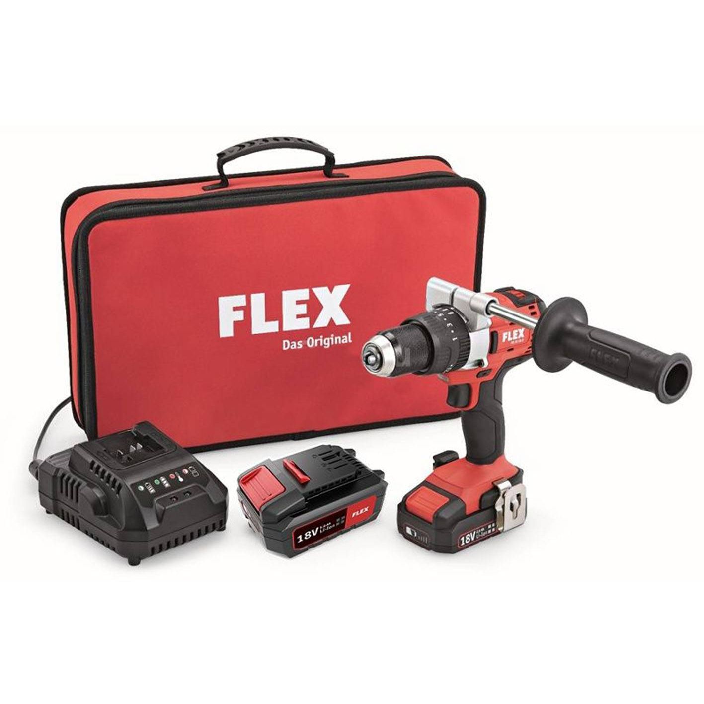 Akkuiskuporakone Flex PD 2G 18.0-EC, 18V, 2x5.0Ah akuilla