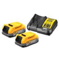 Akkusetti DeWalt XR DCB1102E2 PowerStack, 18V, 2x1.7Ah + DCB1102-laturi 