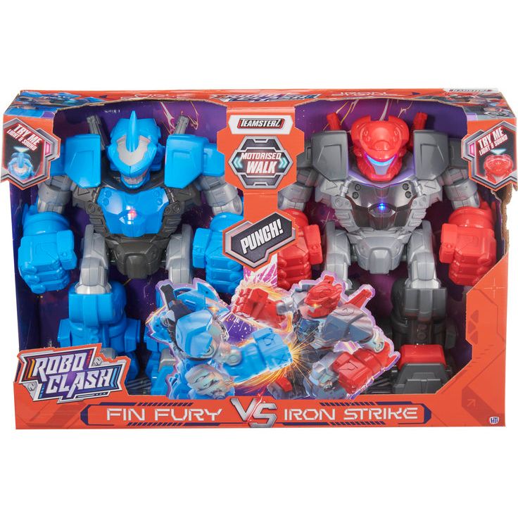 Lelurobottisetti Teamsterz Robo Clash, Iron Strike ja Fin Fury Shark, 2 kpl