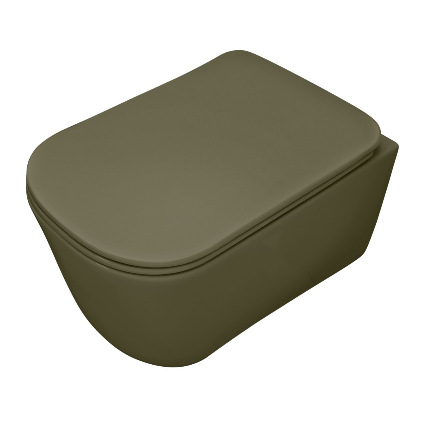 WC-istuin Kerasan Tribeca Rimless 5114 Rimless, seinämalli, matta, vihreä