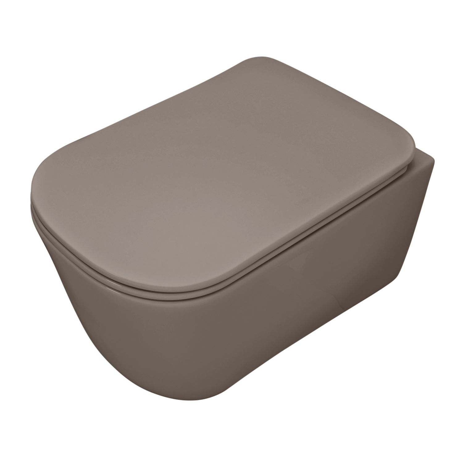 WC-istuin Kerasan Tribeca Rimless 5114 Rimless, seinämalli, matta, harmaa