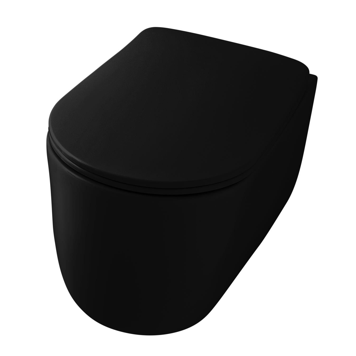 WC-istuin Kerasan Nolita 5314 Rimless, seinämalli, matta, musta