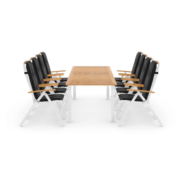 Ruokailuryhmä Las Vegas, 8 Las Vegas Lyx tuolia + pehmusteet, ruskea