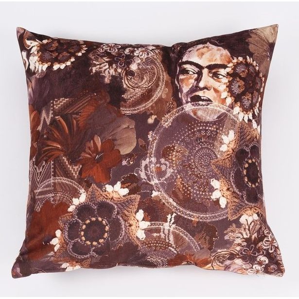 Koristetyyny Lennol Kahlo 45x45cm ruskea