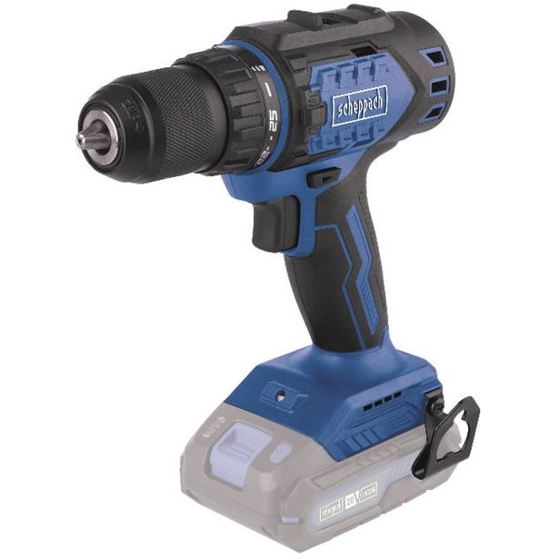 Akkuporakone Scheppach BC-DD60-X, 20V, 60Nm, ilman akkua ja laturia