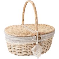 Piknikkori Home4You WILLI TASSEL 40x32xK17/40 cm, beige