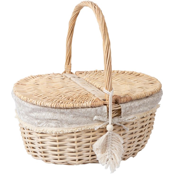 Picnic basket WILLI TASSEL 40x32xH17/40cm