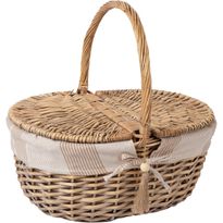 Piknikkori Home4You WILLI RAITA 40x32xK17/40 cm, beige