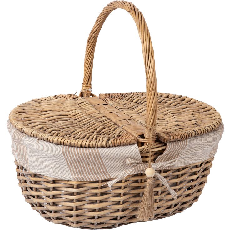 Picnic basket WILLI STRIPE 40x32xH17/40cm
