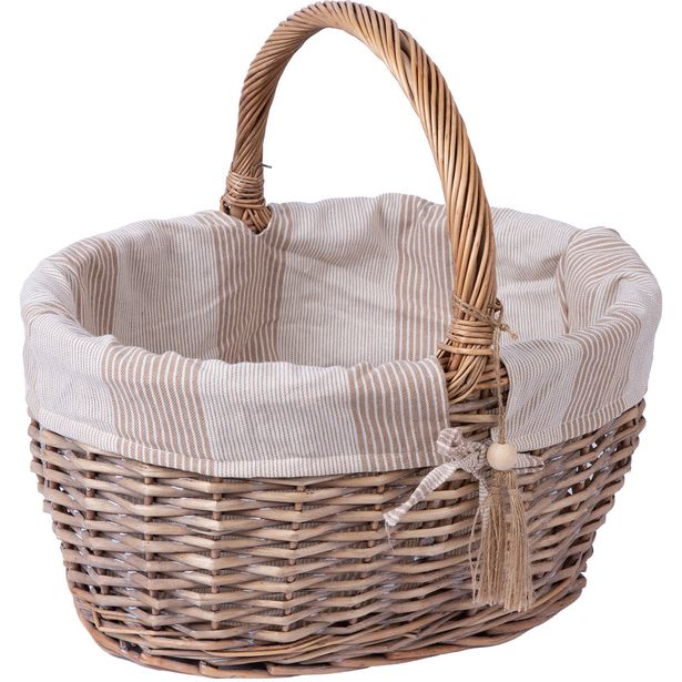 Basket WILLI STRIPE 42x31xH23/38cm