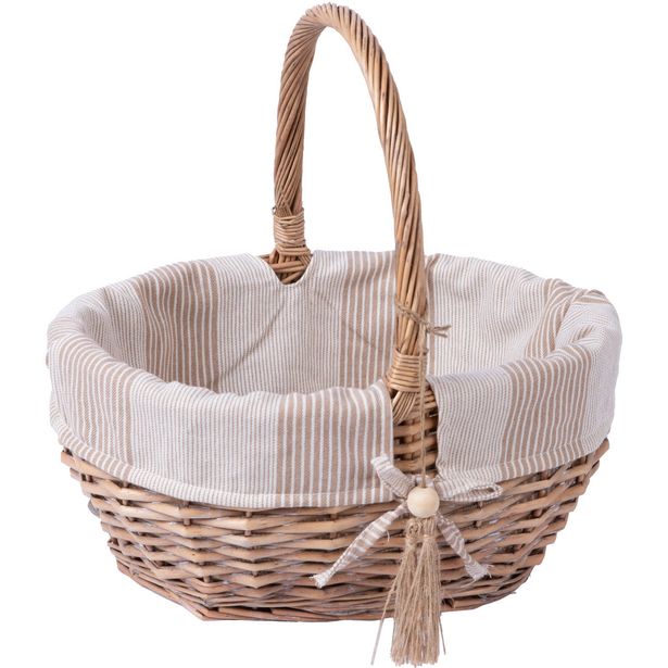 Basket WILLI STRIPE 33x25xH17/34cm