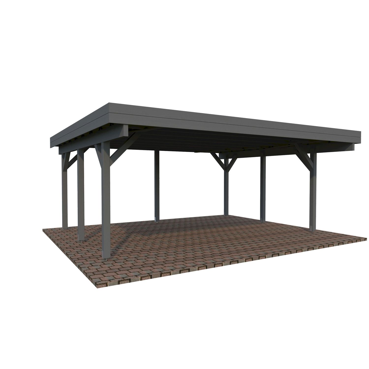 Autokatos Palmako Karl, 20,6m², seinät harmaa RAL7012 / räystäslaudat harmaa RAL7012
