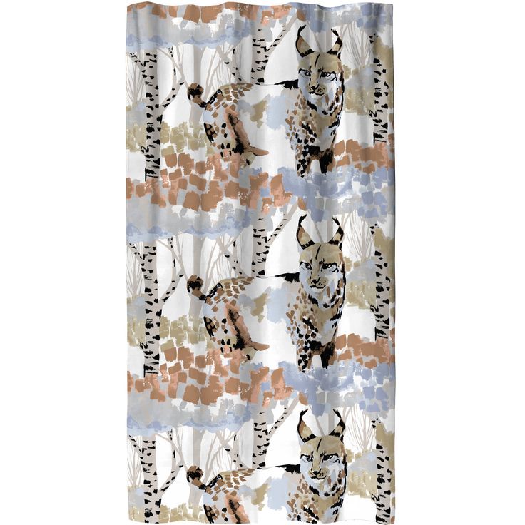 Sivuverho Vallila Ilves, beige/sininen, 140x250 cm