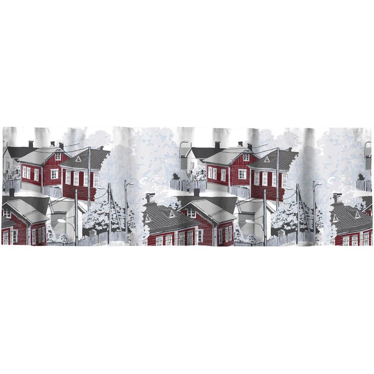 Verhokappa Vallila Naapurusto, punainen/valkoinen, 60x250 cm