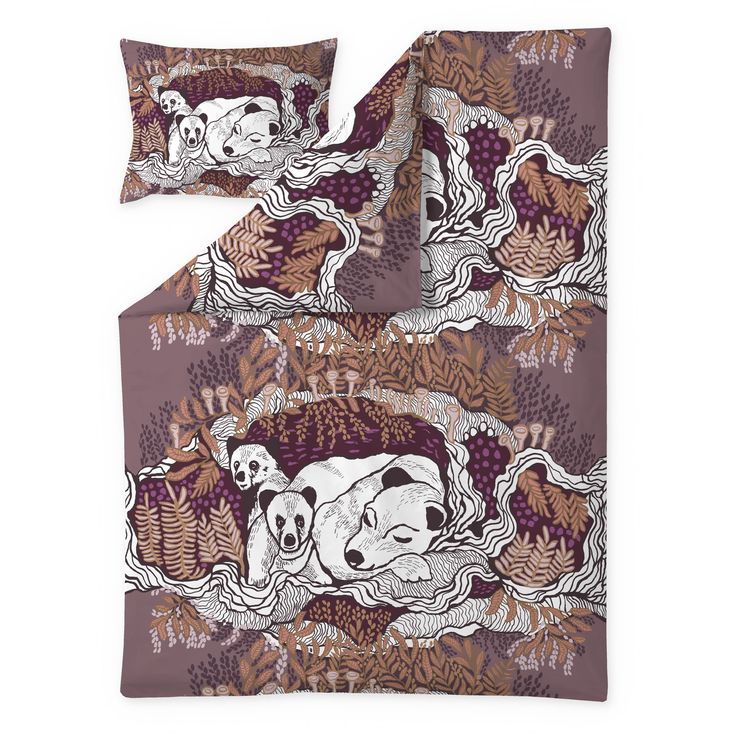 Pussilakanasetti Vallila Unikeot, luumu, 150x210 cm