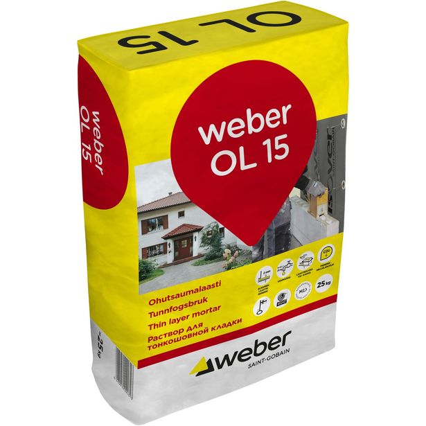 Ohutsaumalaasti Weber Vetonit OL 15 25 kg