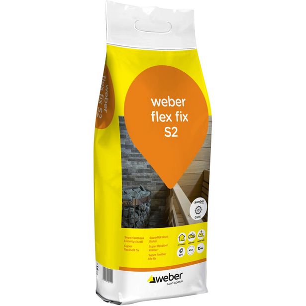 Kiinnityslaasti Weber Flex Fix, superjoustava, 15kg