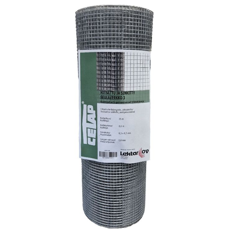 Seulaverkko Cetap hitsattu 3-silmä, 8.3mm, 0.80mm, 0.6x25m