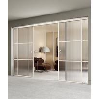 Liukuvat pariovet Hietakari Inne C4T Tokyo, soft closing -mekanismilla ja kahdella kiinteällä seinällä, mittatilaus, eri vaihtoehtoja