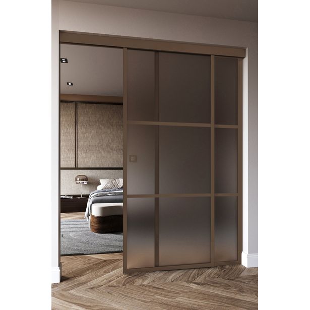 Liukuovi Hietakari Inne C5T Tokyo, soft closing -mekanismilla ja kiinteällä seinällä