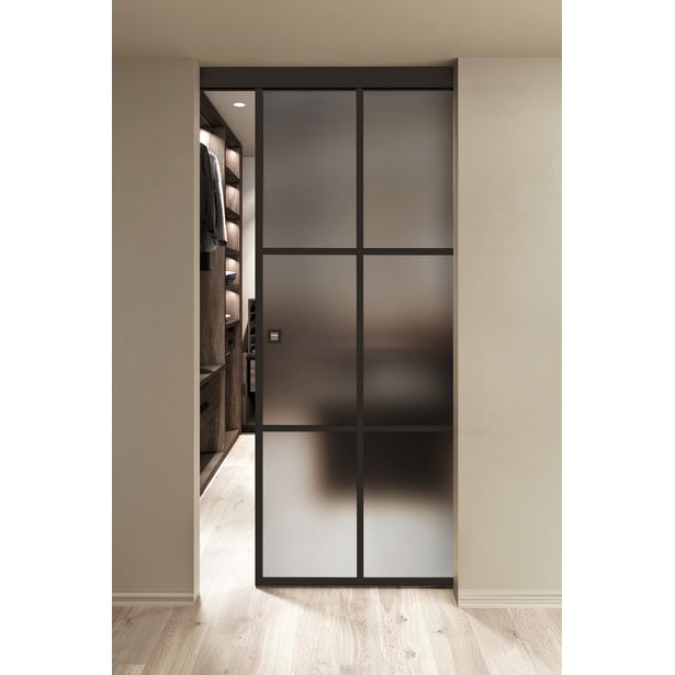 Seinäkiinnitteinen liukuovi Hietakari Inne W1P Paris, soft closing -mekanismilla