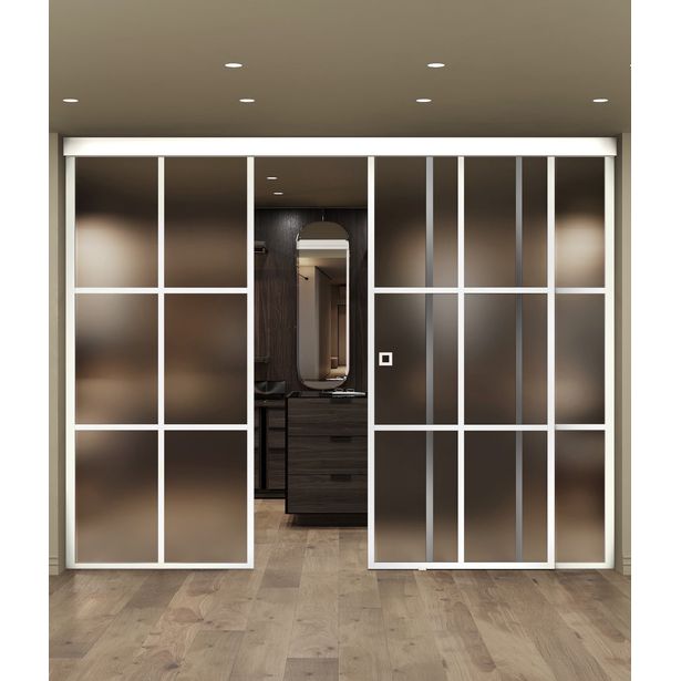 Liukuovi Hietakari Inne C3P Paris, soft closing -mekanismilla ja kahdella kiinteällä seinällä