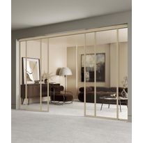 Liukuvat pariovet Hietakari Inne C4N New York, soft closing -mekanismilla ja kahdella kiinteällä seinällä, mittatilaus, eri vaihtoehtoja