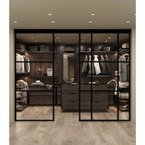 Liukuovi Hietakari Inne C3T Tokyo, soft closing -mekanismilla ja kahdella kiinteällä seinällä, mittatilaus, eri vaihtoehtoja