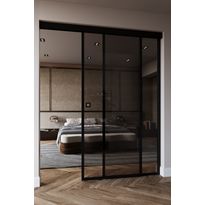 Liukuovi Hietakari Inne C5N New York, soft closing -mekanismilla ja kiinteällä seinällä, mittatilaus, eri vaihtoehtoja