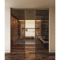 Seinäkiinnitteiset liukuvat pariovet Hietakari Inne W2T Tokyo, soft closing -mekanismilla, mittatilaus, eri vaihtoehtoja