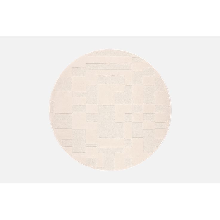 Pyöreä matto VM Carpet Domino, valkoinen halk 160cm