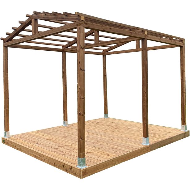 Pergola PatioN°rd, 3x3 harjakattoinen, kestopuu